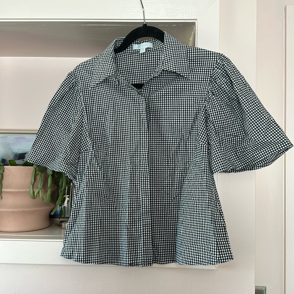 Anthropologie Gingham Top